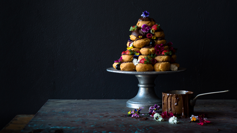 Food photographer Byron Bay Nelly le Comte Profiterolles stack